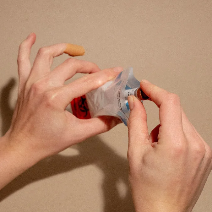 Fruchtbarkeitstest Ablauf Blutprobe einpacken